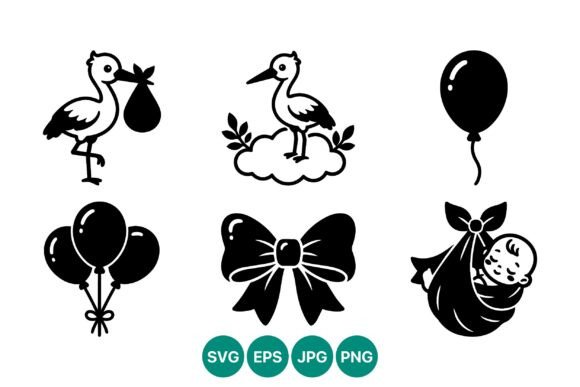 Black and White Baby Arrival Vector Set: A Comprehensive Guide to Monochrome Illustrations
