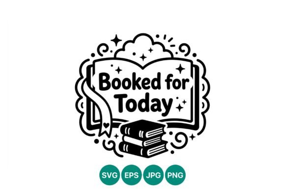 Booked for Today Book Vector: Elevating Designs with High-Contrast Line Art