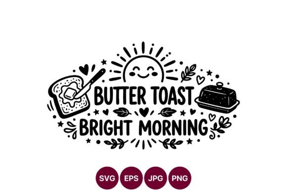 Butter Toast Bright Morning Vector Art Evaluation