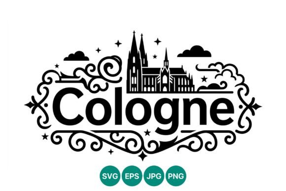 Cologne Cathedral Ornamental Vector Art