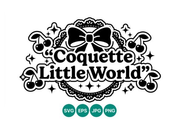 Coquette Little World Bow Cherry Vector: Aesthetic Design for Modern Creators