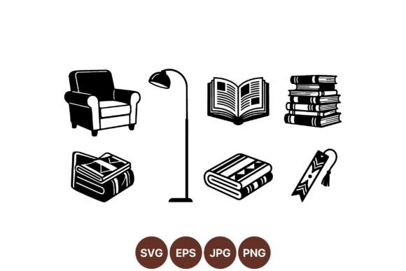 Cozy Reading Room Clipart Set for Creators