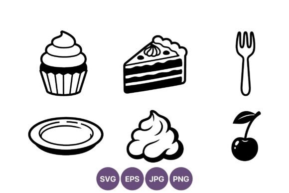 Cupcake Slice Fork Cherry Line Art: A Practical Guide to Black and White Vector Illustrations