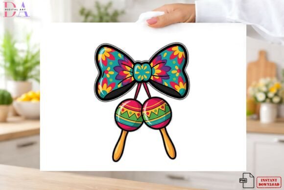 Elevating Cultural Celebrations with the Floral Fiesta Bow with Maracas PNG