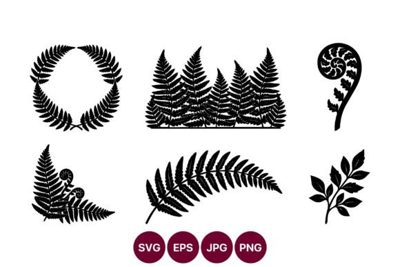 Fern Silhouettes Line Art Collection: Elevating Botanical Design with Precision and Versatility