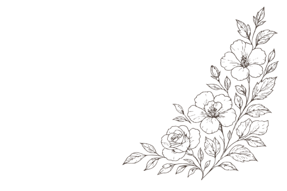 Floral Border Doodle Art Outline Style: A Practical Design Resource