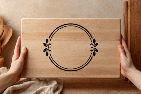 Floral Circle Frame Minimal SVG Guide