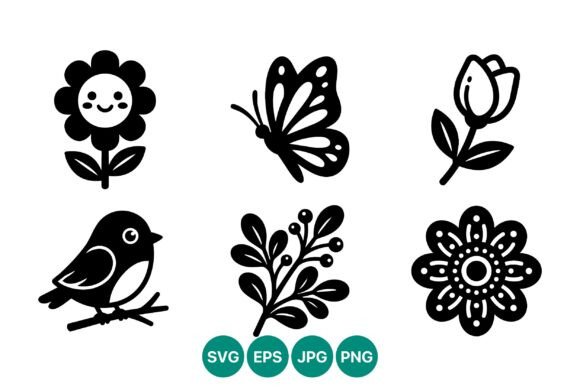 Floral Silhouette Vector Set for Designers