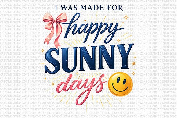 Happy Sunny Days Quote PNG: Elevating Summer Designs with Joyful Typography