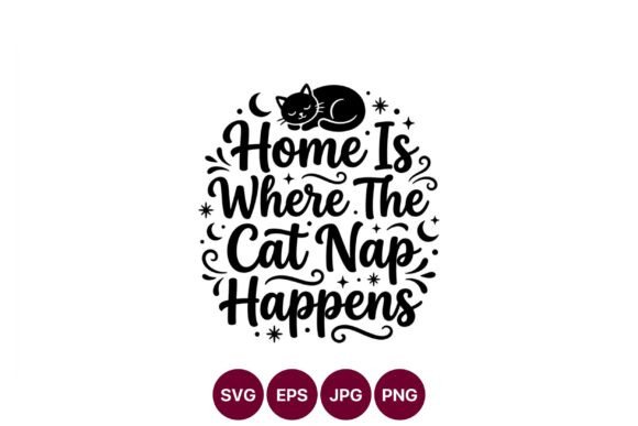 Home Cat Nap Script Quote Vector: The Art of Restful Design