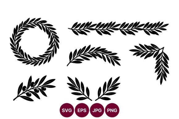 Laurel Olive Branch Vector Line Art: Elevating Brand Identity with Timeless Symbolism