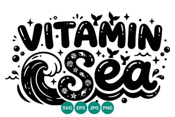 Mastering Monochrome Marine Aesthetics with Vitamin Sea Black and White Ocean Vector