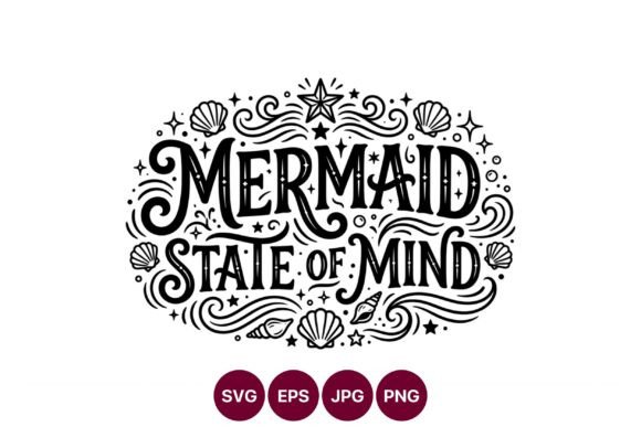 Mermaid State of Mind Calligraphy Art