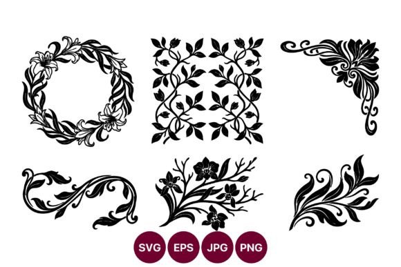 Ornamental Floral Flourishes Clip Art: Elevating Design with Elegance