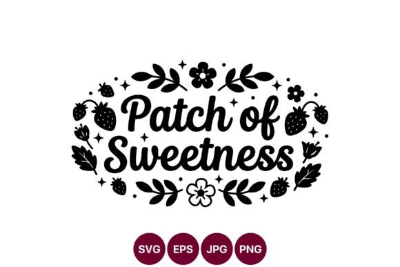 Patch of Sweetness Strawberry Floral Vector Art Evaluation