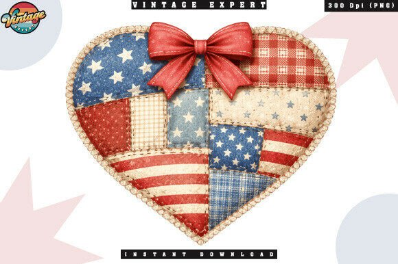 Patriotic Heart Patchwork USA PNG: A Review of Design Utility and Application
