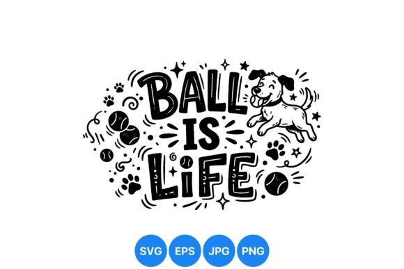 Playful Dog Ball SVG Design: Vector Art