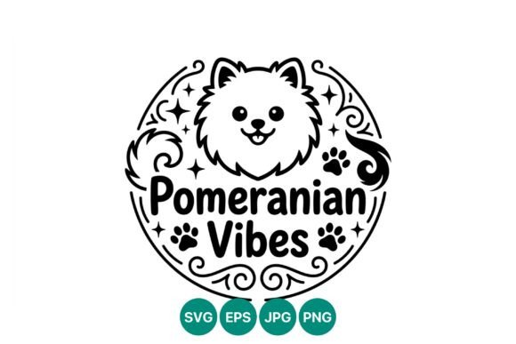Pomeranian Vibes Dog Vector Art: A Modern Graphic Essential