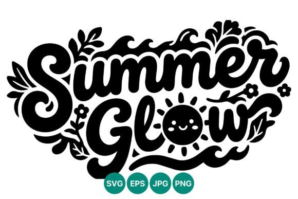 Summer Glow Smiling Sun Vector Art