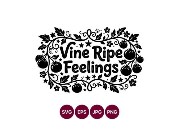 Vine Ripe Feelings Black White Vector: A Study in High-Contrast Botanical Design