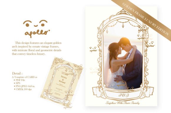 Wedding Invitation Card Template- Set04: A Vintage Frame for Modern Celebrations