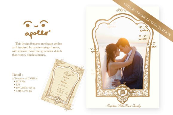 Wedding Invitation Card Template- Set05: A Vintage Gold Standard for Elegant Events