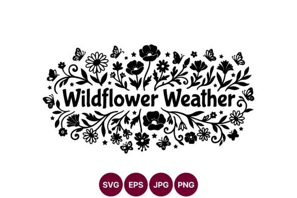 Wildflower Weather Black Floral Line Art: A Versatile Design Asset for Modern Creators